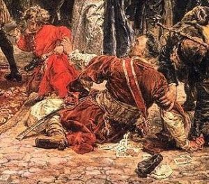 Jan Sucharzewski, poseł kaliski protestujący przeciw Konstytucji 3 maja, fragment obrazu Jana Matejki „Konstytucja 3 maja 1791”